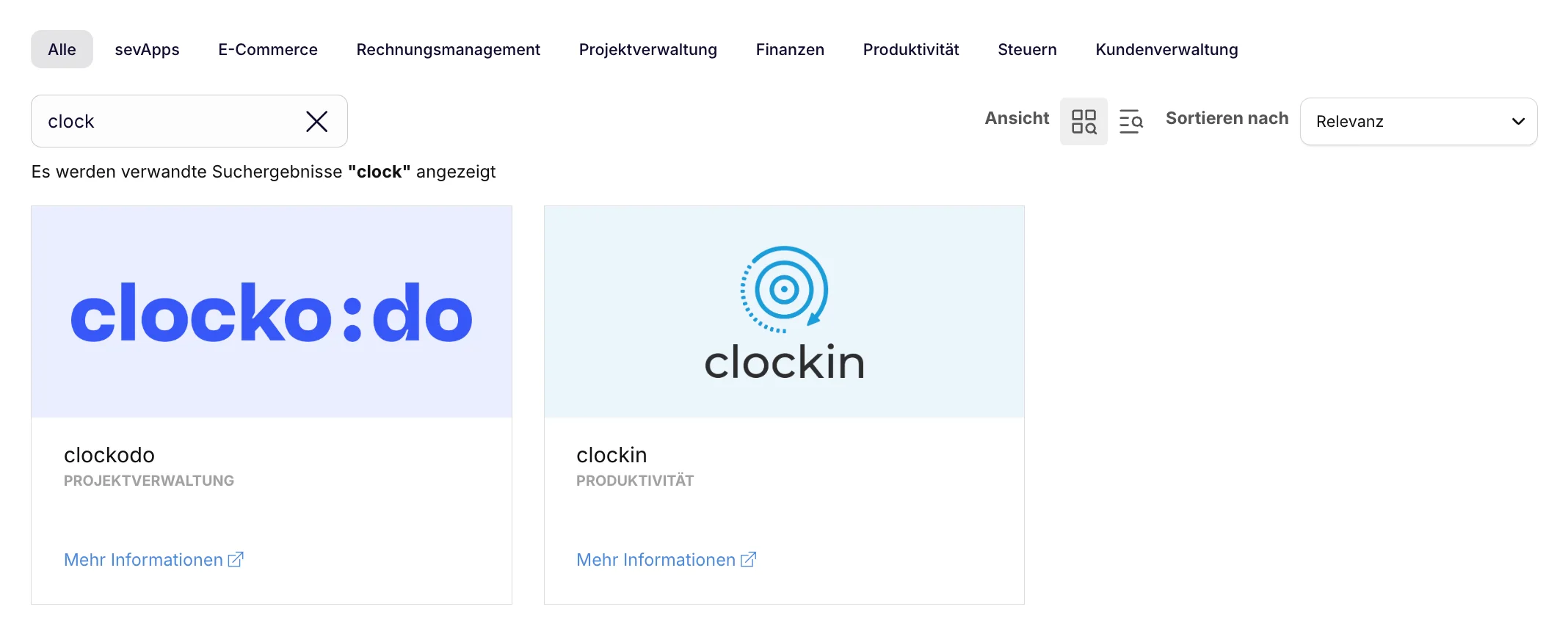 clockin und clocko:do Integrationen in sevdesk zur Zeiterfassung